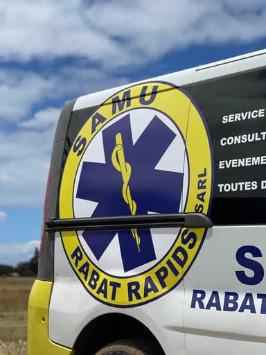 SAMU Rapids medical transfer vehicle in Rabat