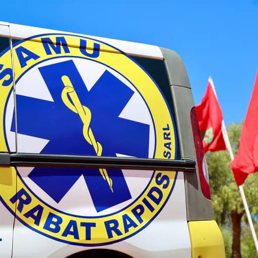 Ambulance SAMU Rabat Rapids devant un hôpital